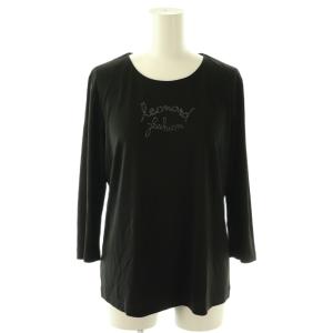 ファッション FASHION カットソー Tシャツ 長袖 七分袖 ラインストーン 40 黒 ブラック /SS