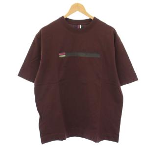 タグ付き Sports Stripe Bar Tシャツ カットソー 半袖 ロゴ S ボルドー EXT02