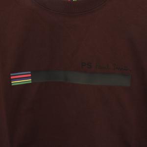 PS Paul Smith タグ付き Sports Stripe Bar Tシャツ カットソー 半袖 ロゴ S ボルドー EXT02