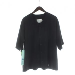 25SS-QS-005 XENON DABO FUSION SHIRT BLK ノーカラーシャツ 半袖