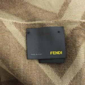 FENDI マフラー ストール ロゴ ウール ズッカ柄 茶 ブラウン GY12 /MQ OH