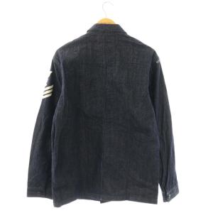 AVIREX デニム BDU シャツ ジャケット カバーオール 上着 XL ダークブルー インディゴ 長袖 レギュラーカラー