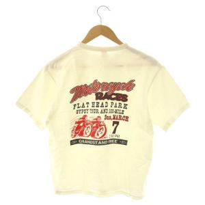 THE FLAT HEAD 半袖Tシャツ ロゴプリント M ホワイト /OK OS GY12