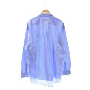 AVIREX WIDE OXFORD LONG SLEEVE SHIRT シャツ 長袖 ストライプ L ブルー ホワイト