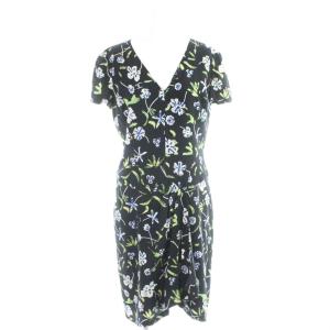BOUTIQUE ワンピース シルク 花柄 38 ブラック p07859