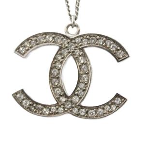 CHANEL 13P ネックレス ココマーク ラインストーン シルバーカラー
