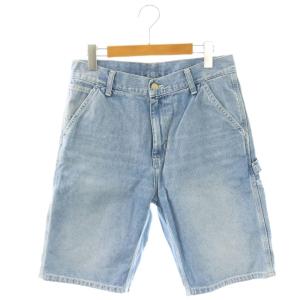 ショートパンツ ジーンズ ペインター ウォッシュ加工 ジッパーフライ 28 ライトブルー /DO GY01