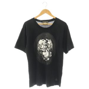 23AW CRACKED FLORAL FRAME Tシャツ カットソー プリント 46 黒 白 /CX