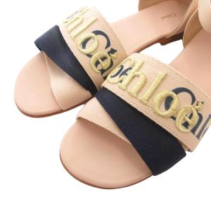 Chloe ウッディ サンダル 37 ピンクベージュ