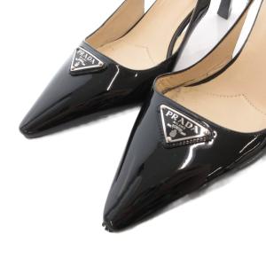 PRADA パンプス エナメル 三角プレート 35 ブラック