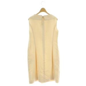 FOXEY BOUTIQUE ワンピース 襟付き ビーズ装飾 シルク 40 ライトベージュ 25895 /MI GY19