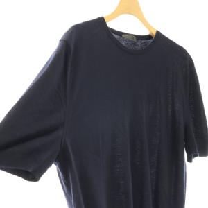 PRADA サマーニット セーター 半袖 ウール 52 ダークネイビー /ES GY19
