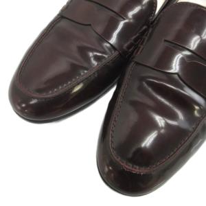 TOD'S コインローファー エナメル レザー ラウンドトゥ フラット 38 25?p ボルドー /XZ GY19