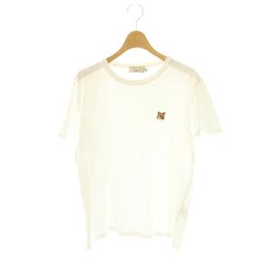 Tシャツカットソー クルーネック ロゴワッペン S ホワイト /ES GY19