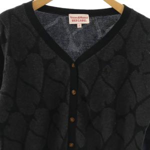 Vivienne Westwood RED LABEL カーディガン ニット 総柄 Vネック オーブ刺繍 2 ブラック グレー /ES