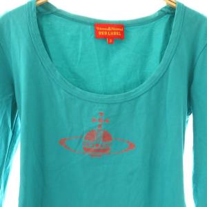Vivienne Westwood RED LABEL Tシャツ カットソー 七分袖 オーブ刺繍 3 グリーン レッド /ES GY19