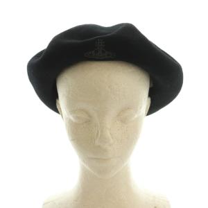 Vivienne Westwood ベレー帽 ウール オーブ刺繍 M-S ブラック