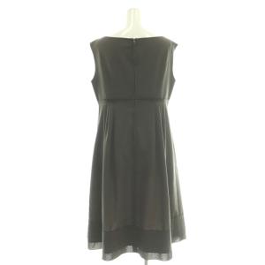 FOXEY NEW YORK ワンピース ノースリーブ タック ひざ丈 42 グレー 25169 /DF GY19