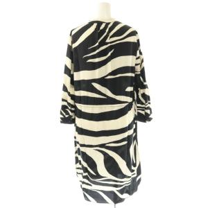 DIANE von FURSTENBERG カシュクールワンピース シルク ゼブラ柄 6 黒 白 /SY OS