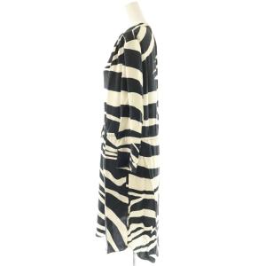 DIANE von FURSTENBERG カシュクールワンピース シルク ゼブラ柄 6 黒 白 /SY OS