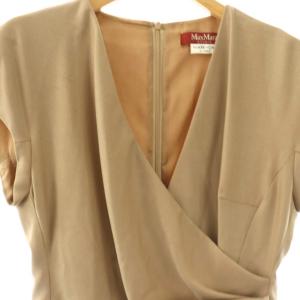 Max Mara Studio MaxMaraStudio ワンピース 近年モデル フレンチスリーブ 38 モカ /DO GY19