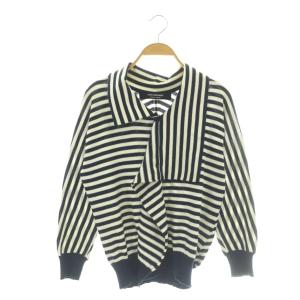 COMME des GAR?ONS カーディガン 変形 ボーダー柄 ホワイト ネイビー JS-N039