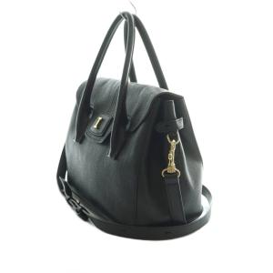 IACUCCI 2WAY トートバッグ ショルダーバッグ レザー フラップ 濃紺 /MI GY03