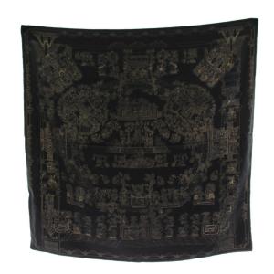 HERMES astres et soleils カレ90 天体と太陽 スカーフ シルク ブラック