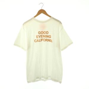 Tシャツ カットソー コットン プリント L 白 オレンジ /CX GY03
