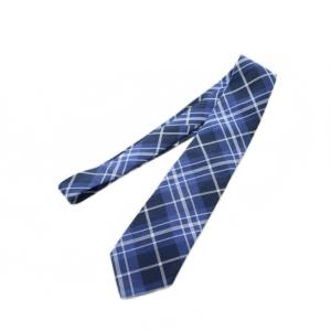 BURBERRY BLACK LABEL ネクタイ レギュラータイ 絹 シルク 青 ネイビー 白 ホワイト チェック柄 /RI OS GY03