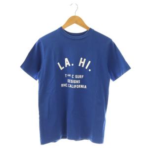 T&CコラボTシャツ カットソー 半袖 ロゴ S ブルー ホワイト /DO GY03