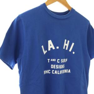 Ron Herman T&CコラボTシャツ カットソー 半袖 ロゴ S ブルー ホワイト /DO GY03