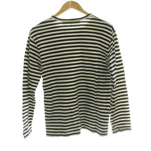 PLAY Comme des Garçons 長袖 Tシャツ カットソー ワッペンボーダー柄 M 白 ホワイト 黒 ブラック /SS OS