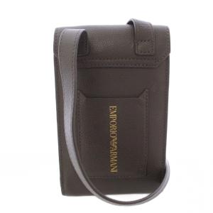 EMPORIO ARMANI ショルダーバッグ サコッシュ ポシエット レザー 茶 ブラウン /TK GY12