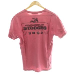 HYSTERIC GLAMOUR バンドTシャツ カットソー 半袖 the STOOGES プリント ヨレ加工 ピンク M /SS OS
