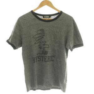 × PEANUT VINTAGE ウッドストック プリント リンガーTシャツ カットソー 半袖 M グレー