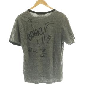HYSTERIC GLAMOUR × PEANUT VINTAGE ウッドストック プリント リンガーTシャツ カットソー 半袖 M グレー