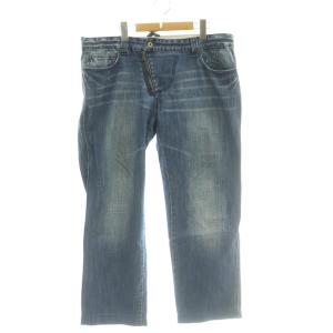 デニムパンツ ジーンズ ストレート ダメージ加工 50 青 ブルー /SS OS GY12