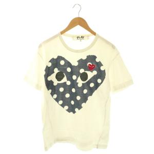 AD2020 Tシャツ カットソー 半袖 ドット ビッグ ハート L ホワイト AZ-T234 /DF