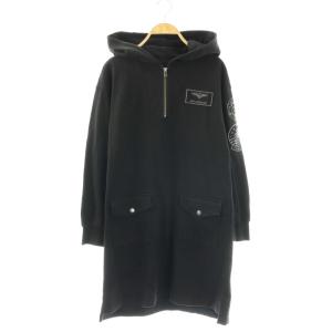 HANGAR TOPGUN モチーフ パーカーワンピース スウェット フード S ブラック グレー /ES