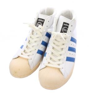 adidas PRO MODEL VIN ハイカットスニーカー シューズ US9.5 白 ホワイト 青 ブルー 452133