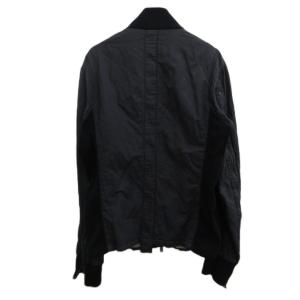 EMPORIO ARMANI ジャケット ブルゾン 上着 48 黒 ブラック ライン 長袖 スタンドカラー VB0427 /PP GY19