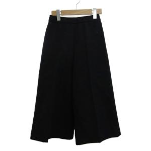 ガウチョパンツ ウール 36 黒 ブラック ワイドシルエット クロップド丈 ハイウエスト /PP GY19