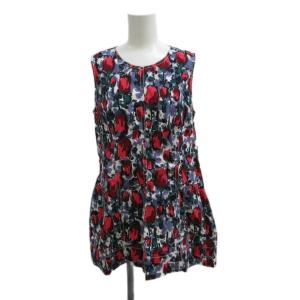 18SS シャツ ブラウス 36 マルチカラー 花柄 ノースリーブ ラウンドネック /PP GY19