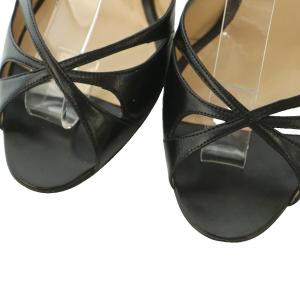 MANOLO BLAHNIK サンダル ストラップ ピンヒール 38.5 25.5cm 黒 /MI GY19