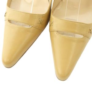 MANOLO BLAHNIK パンプス ポインテッドトゥ スリングバッグ レザー 39 26.0cm ベージュ /MI GY19