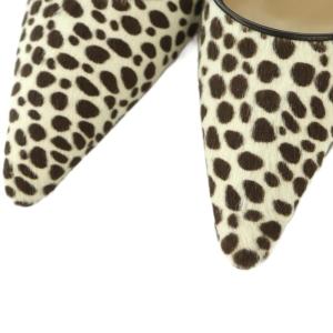 MANOLO BLAHNIK パンプス ハラコ レオパード柄 37.5 オフホワイト
