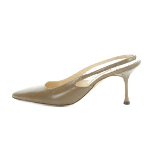 MANOLO BLAHNIK ミュール レザー38 ベージュ