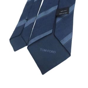 TOM FORD ネクタイ レギュラータイ 絹 シルク 紺 ネイビー 青 ブルー ダイアゴナルストライプ柄 /HO19 GY19