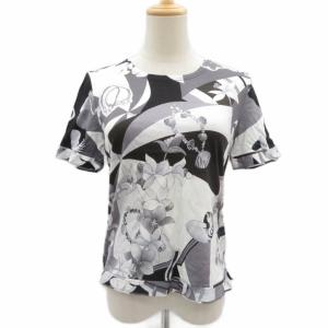 Tシャツ カットソー 半袖 花柄 40 黒 ブラック /SM16 GY19